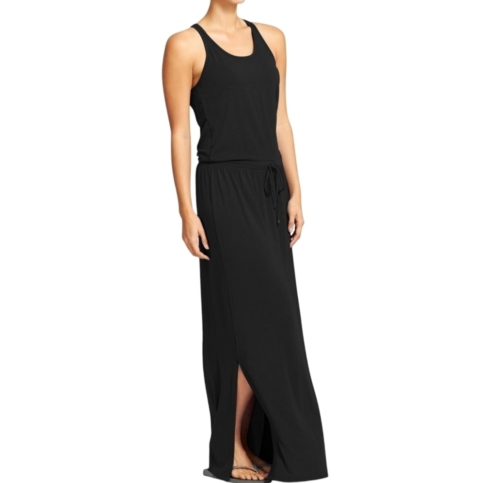 Athleta | Women's Black Cressida Athleisure Maxi Length Dress (Size 1X)